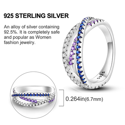 Blue Zircon Evil Eye Palm Star Moon Ring in 925 Sterling Silver for Women Wedding Jewelry Gifts LKTR224