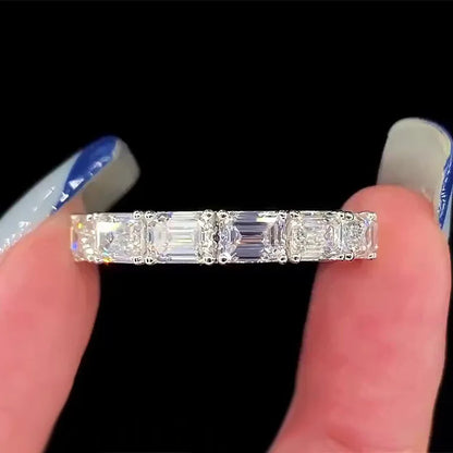 Lovers Eternity 925 Sterling Silver Ruby Diamond Ring for Women and Men