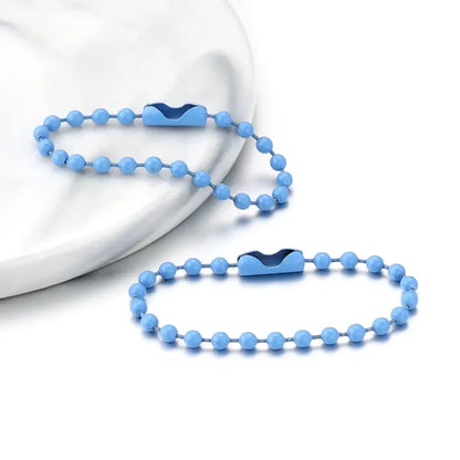 100Pcs Lot 10Cm Iron Colorful Ball Bead Chain for DIY Jewelry Making sky blue