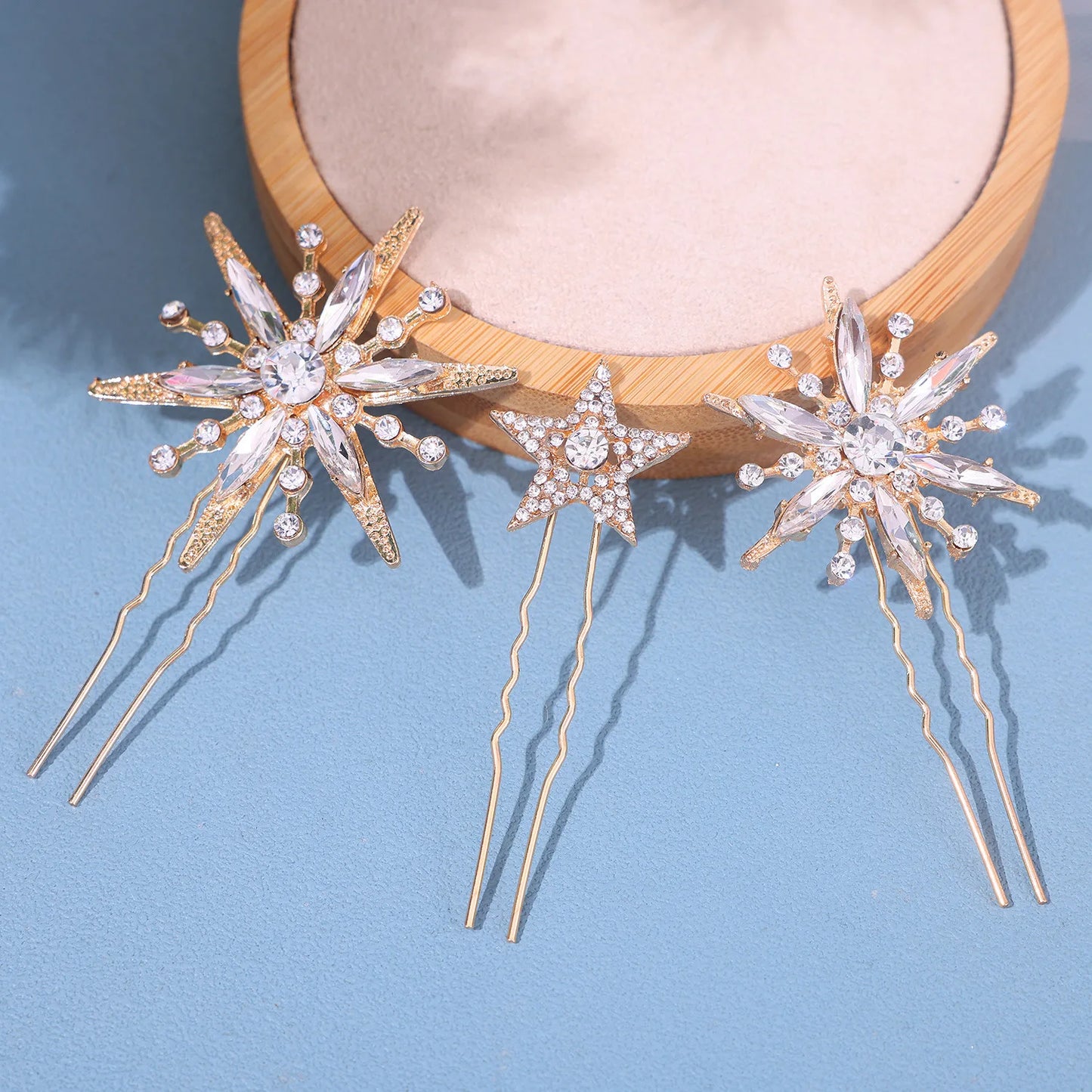 Wedding Crown Hair Jewelry - Double Layer Crystal Star Headpiece with Rhinestones Style 20