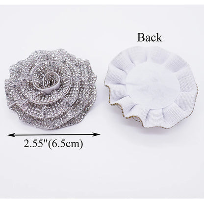 Glass Rhinestone Camellia Flower Applique for Wedding Dresses Bags Shoes Brooches Hair Accessories and Home Decoration DIY