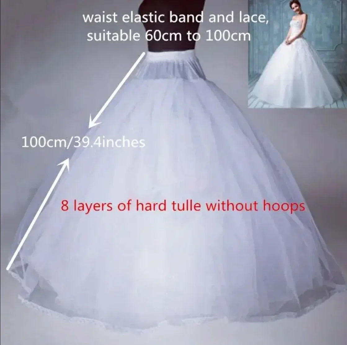 Elegant Tulle Layered Petticoat Bridal Underskirt for A-Line Wedding Dresses