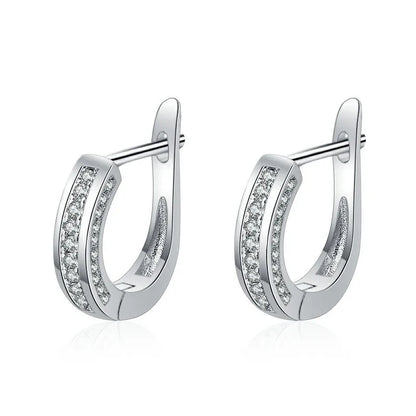 Sterling Silver CZ Crystal Plant Stud Earrings for Women and Teens