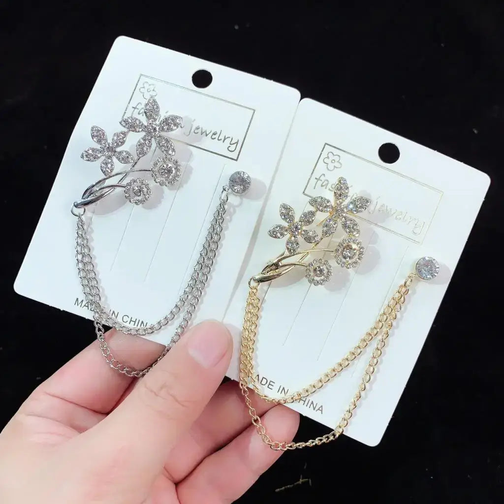 Men and Women Tassel Chain Suit Brooch Alloy Fashion Accessory H1337