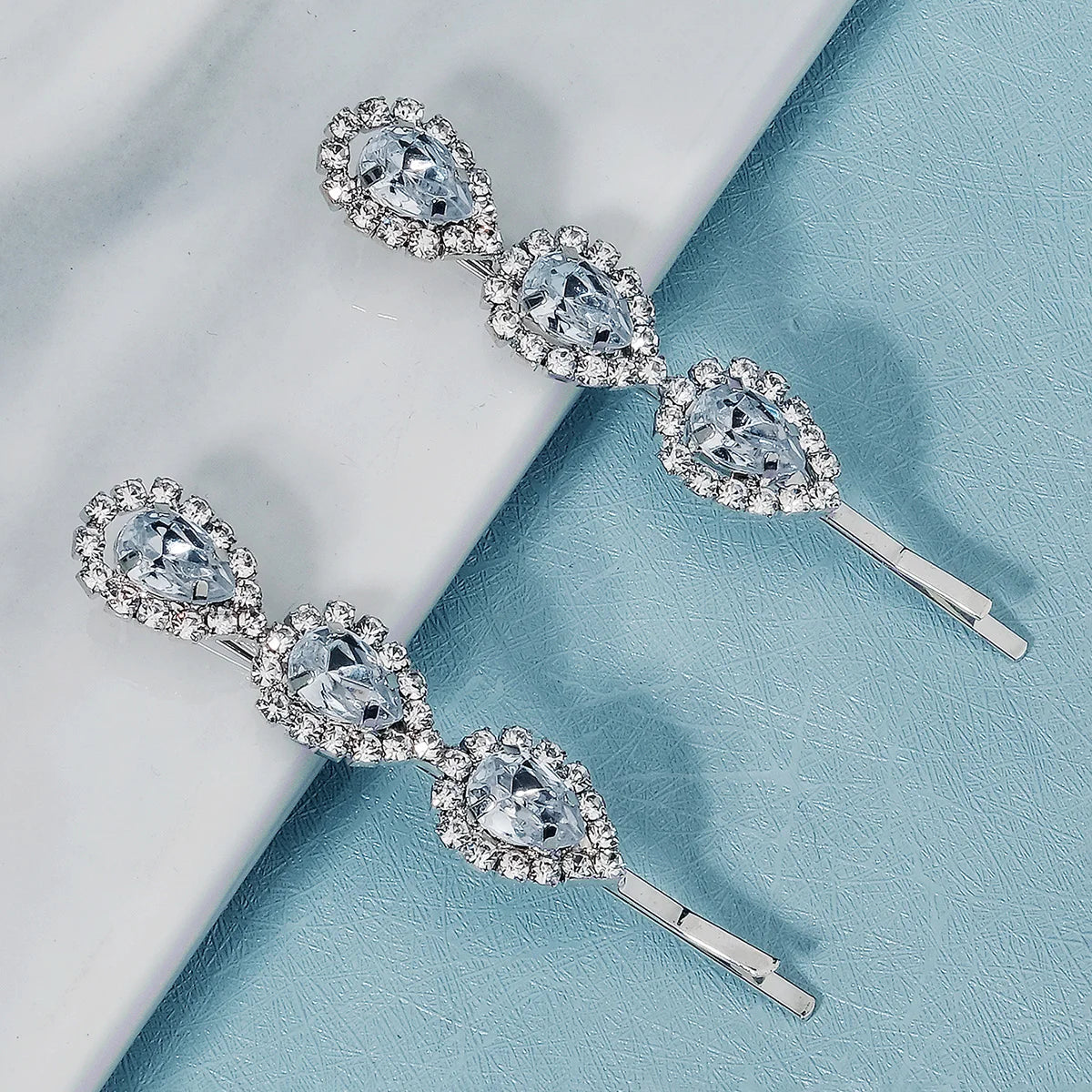 Elegant Bridal Rhinestone Hairpins For Women With Cubic Zirconia Gems