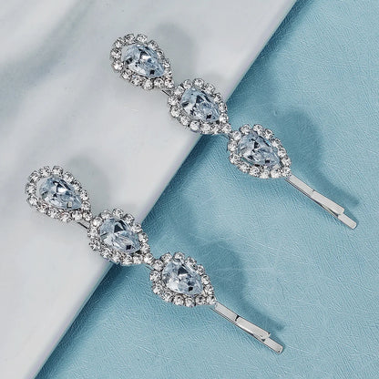 Elegant Bridal Rhinestone Hairpins For Women With Cubic Zirconia Gems