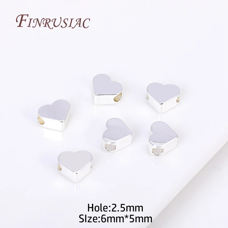 18K Gold Plated Heart Spacer Beads for DIY Jewelry Making Accessories 6x5MM with 2.5MM Hole Size