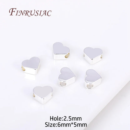 18K Gold Plated Heart Spacer Beads for DIY Jewelry Making Accessories 6x5MM with 2.5MM Hole Size