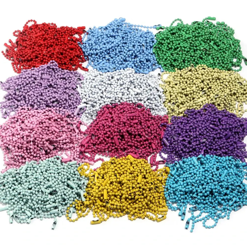 100Pcs Lot 10Cm Iron Colorful Ball Bead Chain for DIY Jewelry Making