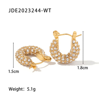 Youthway Stainless Steel Geometric Hoop Earrings Waterproof Fashion Jewelry for Women 2022