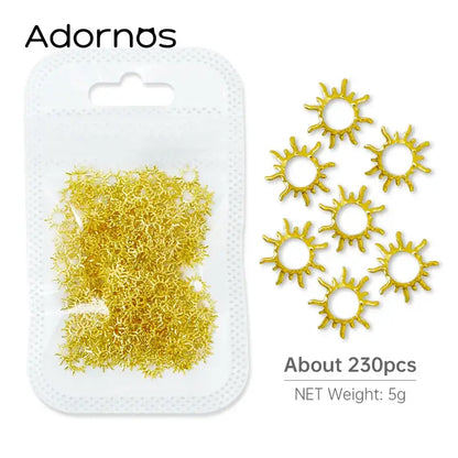 Resin Filling Metal Rivet Moon Stars Nail Art Decorations Mixed Beach Ocean Style Jewelry DIY Charms 5g-XYLD-7