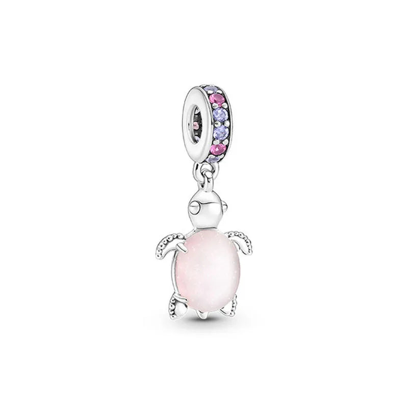 Spring Butterfly Heart Enamel Flower Charm Bead for Bracelets and Necklaces