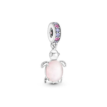 Spring Butterfly Heart Enamel Flower Charm Bead for Bracelets and Necklaces