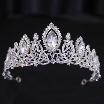 Bridal Bliss Silver Crystal Crown - Top-Rated Alloy Hair Accessory