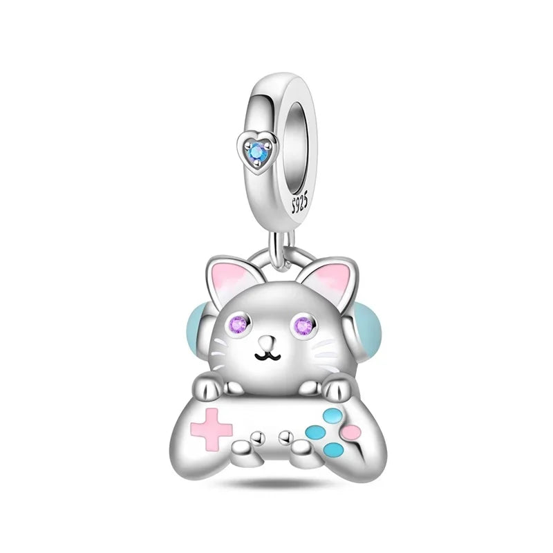 Original 925 Sterling Silver Magic Cube Charm Bead Pendant with Zircon for Bracelet and Necklace Jewelry