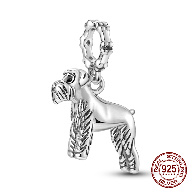 Inlaid Zircon Heart Charm Beads 925 Sterling Silver Dangle for Bracelets SMC2831