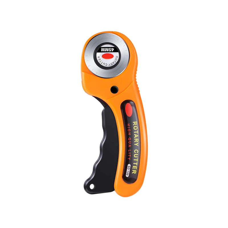 Ergonomic 45mm Rotary Cutter Set - Top-Rated Leather Craft Tool for Effortless DIY Sewing & Quilting Orange Cutter