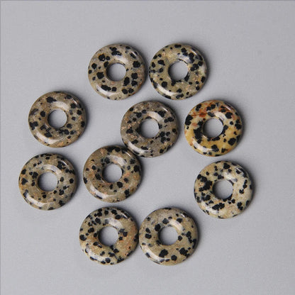 Elegant Labradorite Jade Agate Donut Beads Set for Jewelry Crafting 18mm 5pcs
