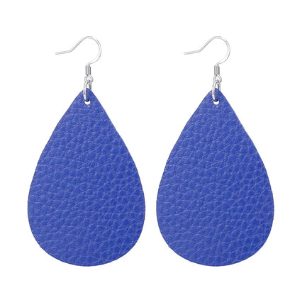 Elegant Faux Leather Teardrop Earrings for Women Lightweight Dangle Fashion Jewelry