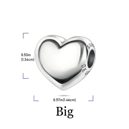 925 Sterling Silver Colorful Heart Clover Rose Star Butterfly Bird Zircon Bead Charms for DIY Bracelet and Necklace Gifts for Women