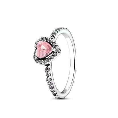 Valentine's Day Sterling Silver Moonstone Heart Ring for Women P1808