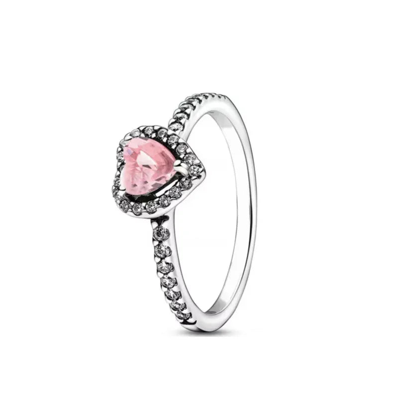 Valentine's Day 925 Sterling Silver Moonstone Heart Ring for Women P1808