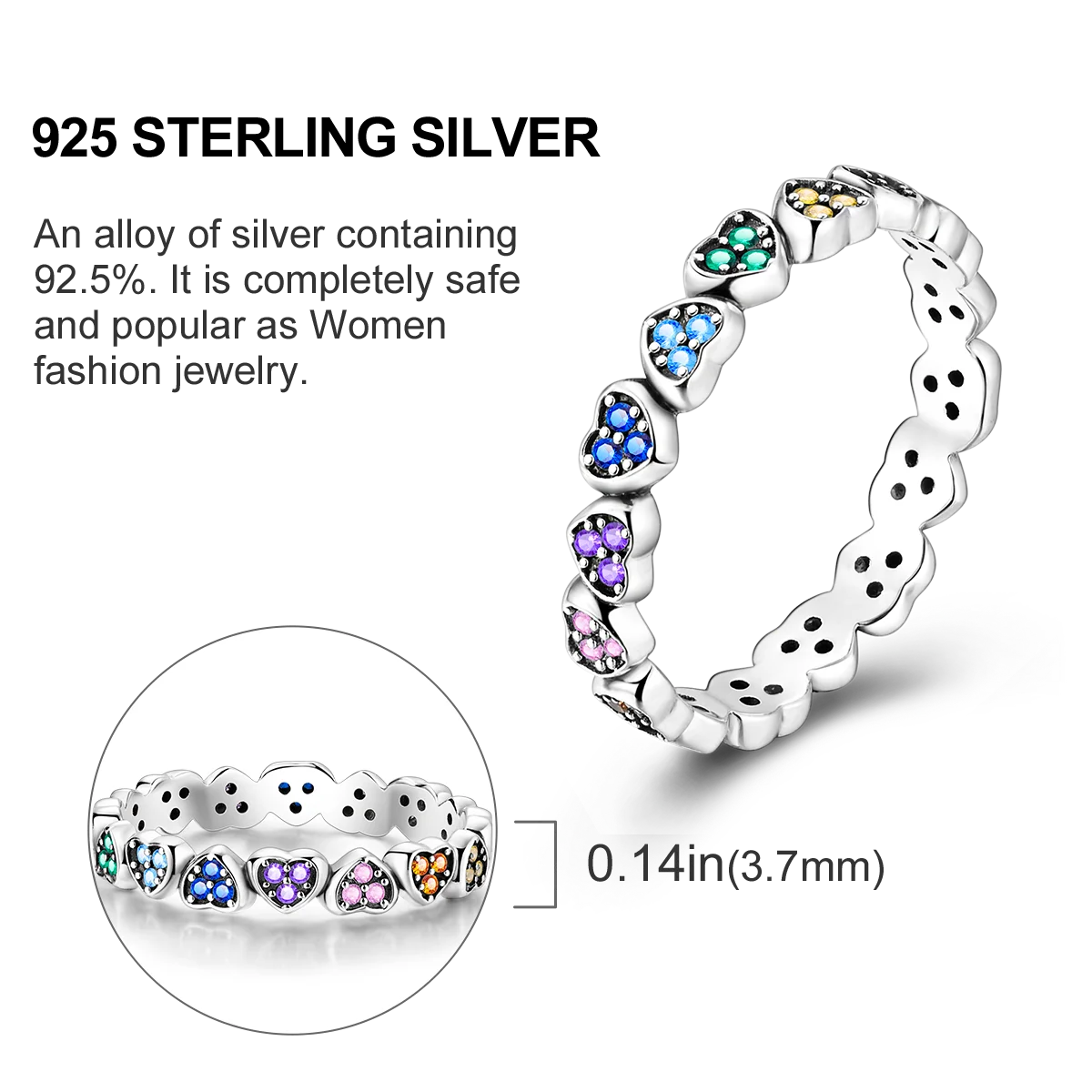 Blue Zircon Evil Eye Ring for Women in 925 Sterling Silver Sparkling Palm Star Moon Wedding Jewelry Gift KSR010