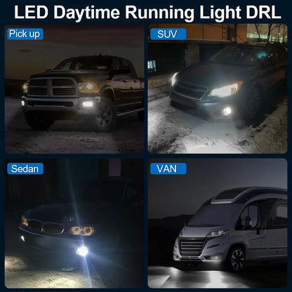 Roadsun P13W 5W LED Fog Lights 6000K White Daytime Running Lamps with 16 SMD Chips