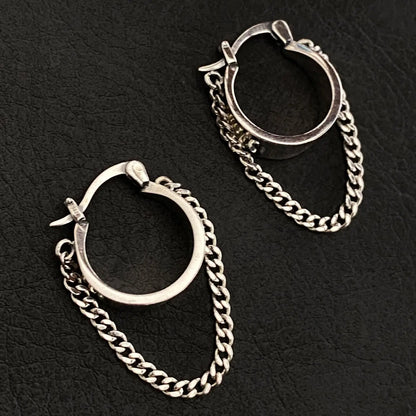 Vintage 925 Sterling Silver Tassel Chain Earrings for Women - Allergy-Free Party Jewelry