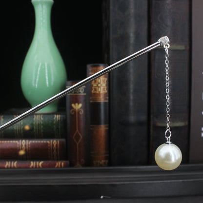 Fashion Metal Chinese Hair Stick with Butterfly Crystal Accent for Women in Silver and Gold - Elegant Hair Jewelry Accessory Gift