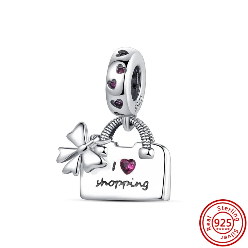 925 Sterling Silver Travel-Themed Charm Beads for Bracelets Y406