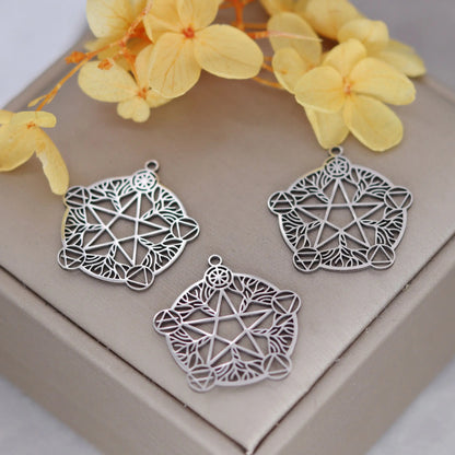 Elegant DIY Amulet Set: Phoenix Bird, Hummingbird, Snake Charms in Stainless Steel for Jewelry Making