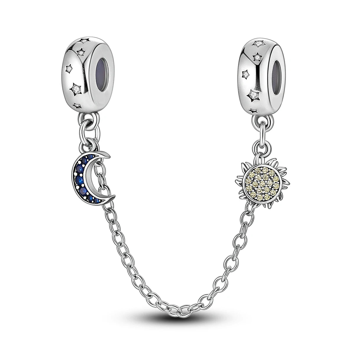 Moonlit Charm Clip 925 Silver Safety Chain Clasp for DIY Bracelets Jewelry for Women and Girls KTC405