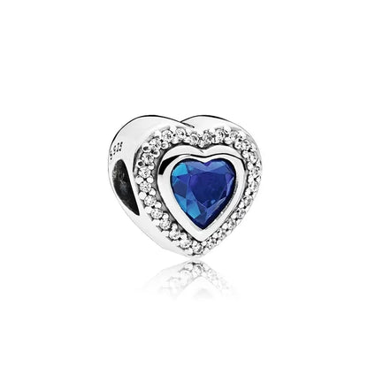 Sparkling Intertwined Love Hearts Charm Beads for 925 Sterling Silver Bracelet