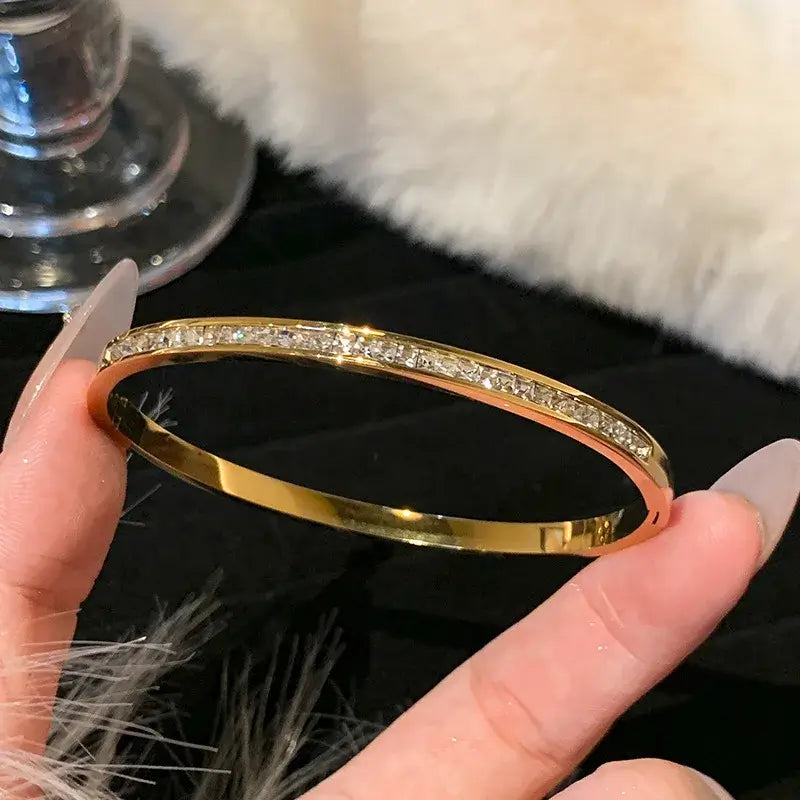 Titanium Steel Gold Silver Color Bangles for Women and Girls 2