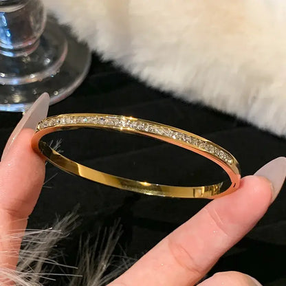 Titanium Steel Gold Silver Color Bangles for Women and Girls 2