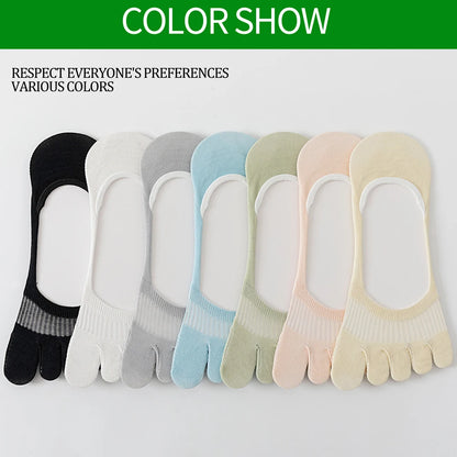 6 Pairs Cooling Mint Toe Socks For Women Non Slip Ankle