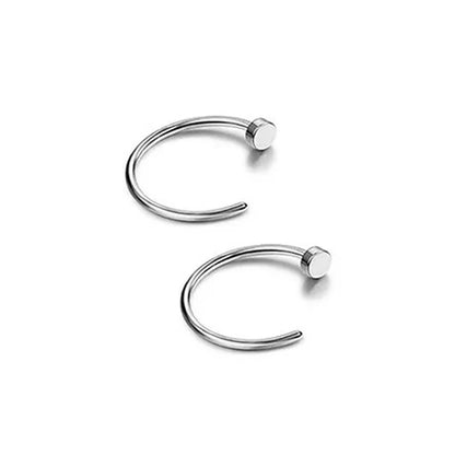 2/6 Pcs Top Rated Stainless Steel Fake Nose Rings for Women Stylish Lip and Nostril Piercing Jewelry B2-2Pcs-Silvery