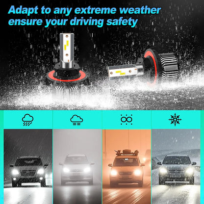 Ford F150 2004-2014 LED Headlight and Fog Light Bulbs Combo Pack 4pcs Super Bright 6000K White