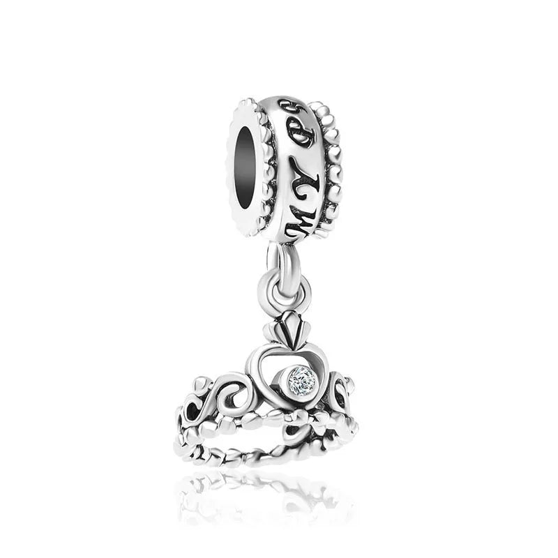 New 925 Silver Pink Purple Bead Ice Cream Pendant for European Original Bracelet DIY Exquisite Jewelry