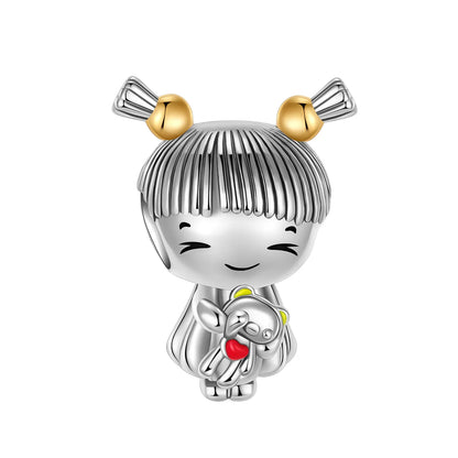 Festive Charm 925 Sterling Silver Christmas Bell Trojan Candy Zircon Bead for Bracelet and Necklace DIY Fine Jewelry Gift
