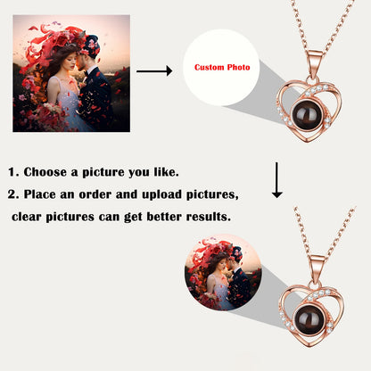Angel Necklace with 100 Language I Love You Projection Pendant Romantic Gift for Girlfriend Mom 2024
