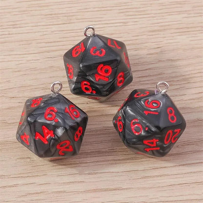 Vibrant 3D Dice Charms Set for DIY Jewelry Making and Creative Accessories