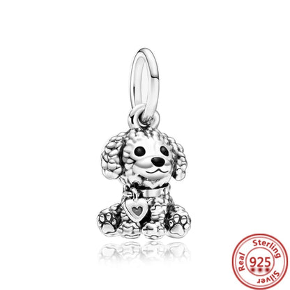 925 Sterling Silver Animal Charms Bracelet Beads with Zircon - Unicorn, Squirrel, Elephant Y359