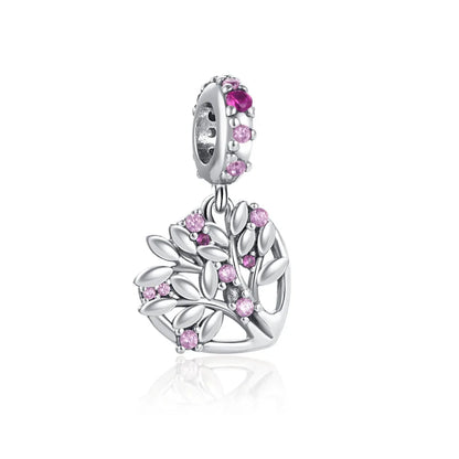 European 925 Sterling Silver Family Tree Charm Pendant Bead for Best Friend and Mom Jewelry Fit for Bracelet and Necklace