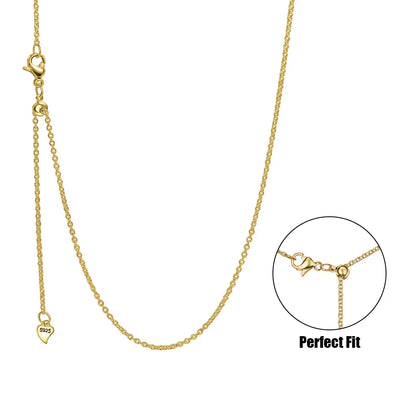 925 Sterling Silver Gold Rose Gold Simple Premium Bare Chain Necklace for Women Elegant DIY Jewelry Gift
