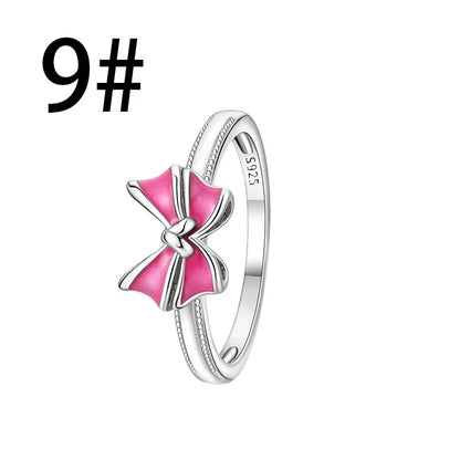 925 Sterling Silver Colorful Butterfly Heart Charms for Women DIY Jewelry Pendants Rings Earrings Bracelets