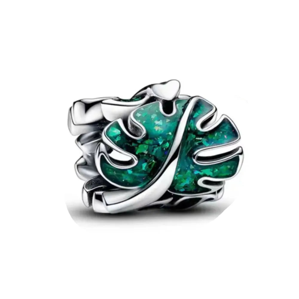 925 Silver Monkey Elephant Sun Moon Bead Pendant Charm