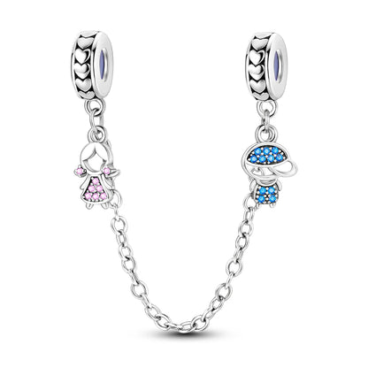 Moonlit Charm Clip 925 Silver Safety Chain Clasp for DIY Bracelets Jewelry for Women and Girls KTC733