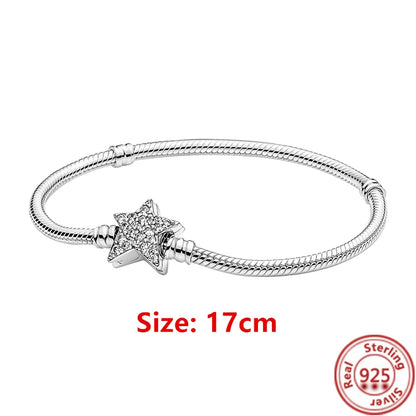 925 Silver Galaxy Charms Bracelet with Starry Sky Beads and Planetary Motifs